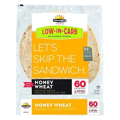 slide 1 of 1, Tumaro's Lo Carb Honey Wheat Wrap, 8 ct; 11.2 oz