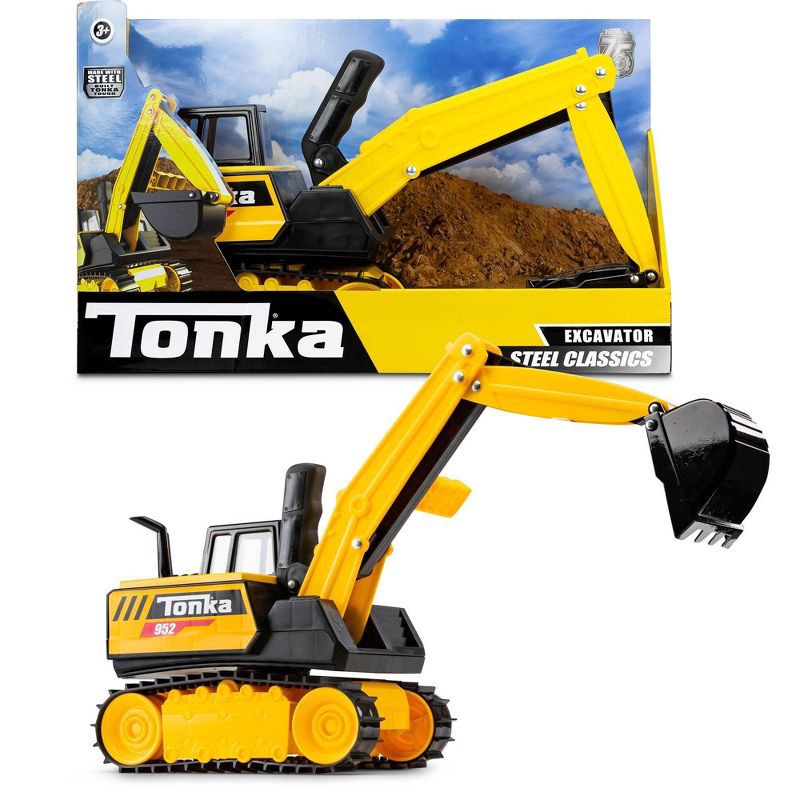 slide 1 of 8, Tonka Classics - Excavator: Non-Powered Construction Vehicle, Gross & Social Skills, Indoor/Outdoor Toy by Hasbro, 1 ct