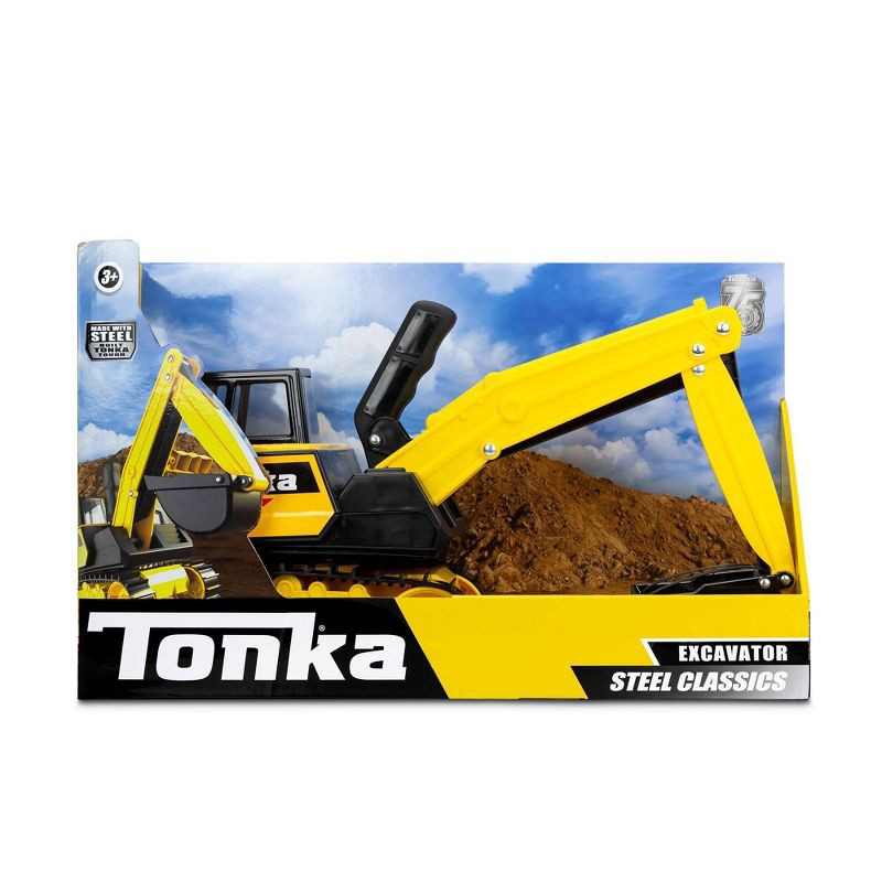 slide 8 of 8, Tonka Classics - Excavator: Non-Powered Construction Vehicle, Gross & Social Skills, Indoor/Outdoor Toy by Hasbro, 1 ct