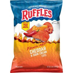 Ruffles Flamin' Hot Cheddar Sour Cream Potato Chips - 8oz