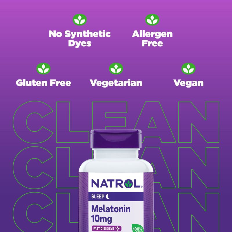 slide 5 of 10, Natrol Melatonin 10mg Maximum Strength Fast Dissolve Sleep Aid Tablets - Strawberry - 100ct, 10mg, 100 ct