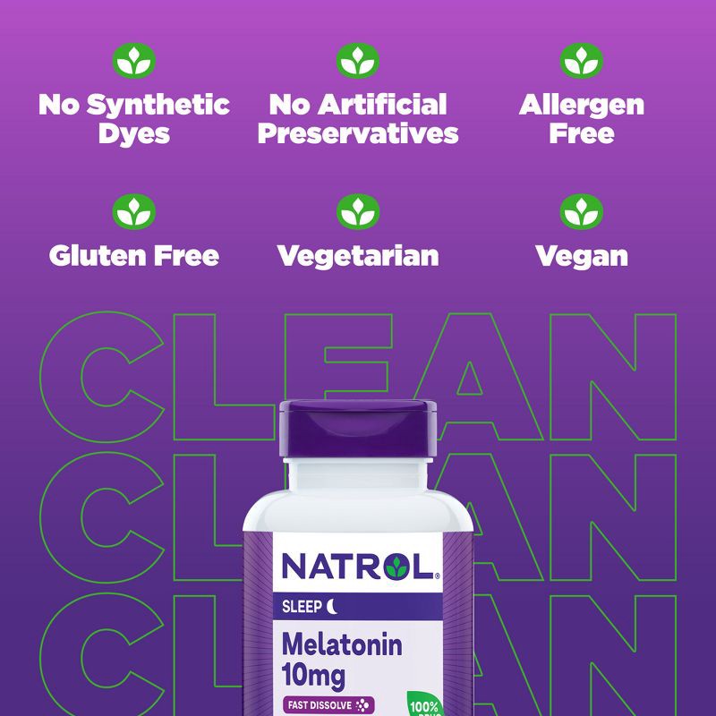 slide 6 of 10, Natrol Melatonin 10mg Maximum Strength Fast Dissolve Sleep Aid Tablets - Strawberry - 100ct, 10mg, 100 ct