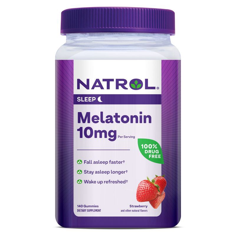 slide 1 of 10, Natrol Melatonin 10mg Sleep Aid Gummies - Strawberry - 140ct, 10mg, 140 ct