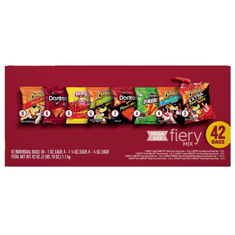 slide 2 of 8, Frito-Lay Variety Pack Fiery Mix - 42ct, 42 ct, 42 oz