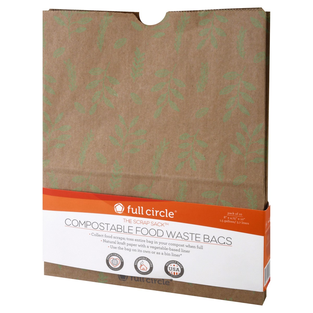 slide 8 of 10, Full Circle The Scrap Sack Compostable Food Waste Bags 10 ea, 10 ct
