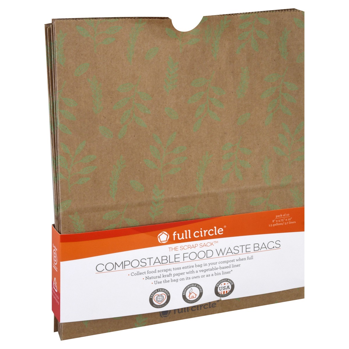 slide 9 of 10, Full Circle The Scrap Sack Compostable Food Waste Bags 10 ea, 10 ct