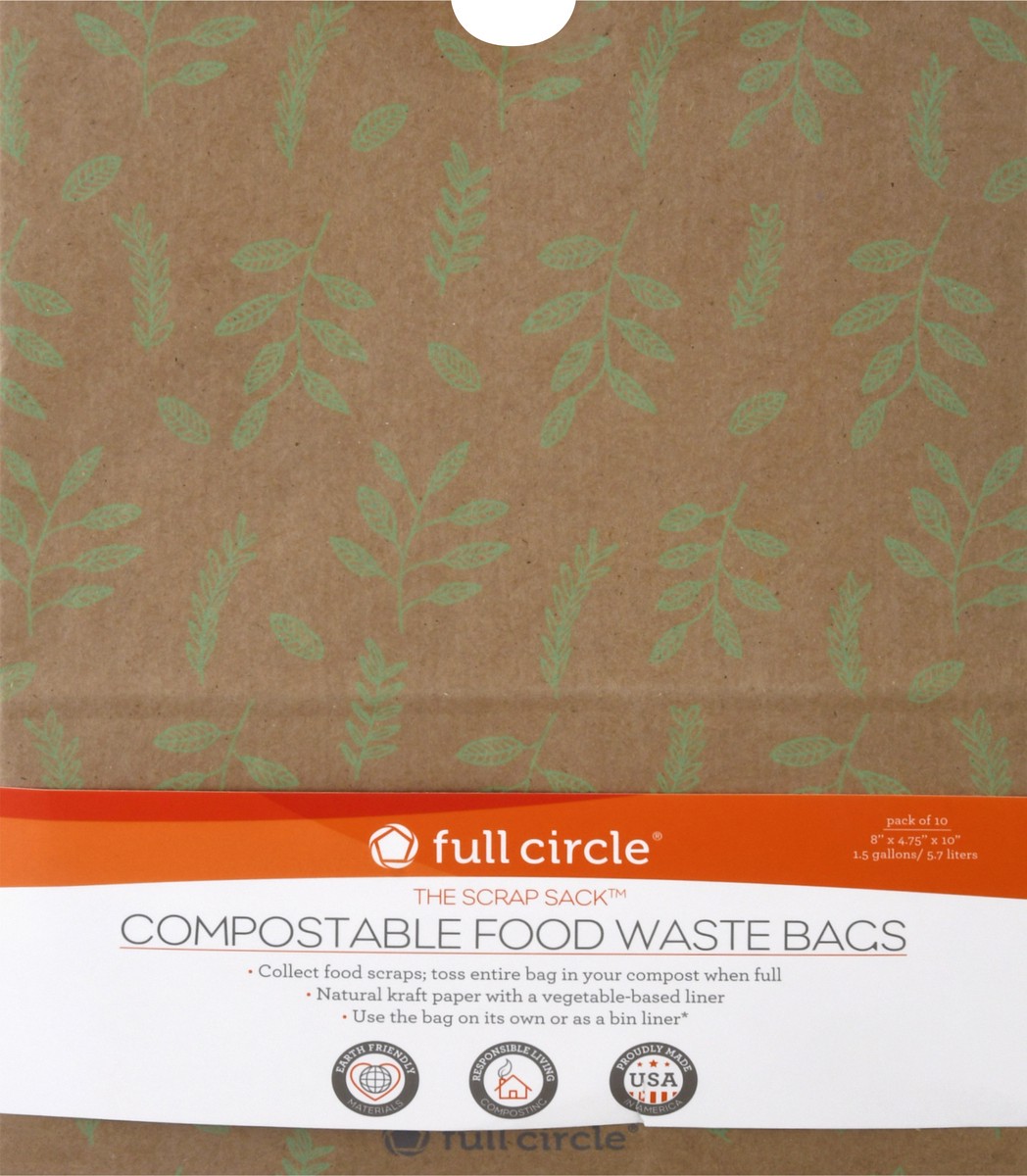 slide 1 of 10, Full Circle The Scrap Sack Compostable Food Waste Bags 10 ea, 10 ct