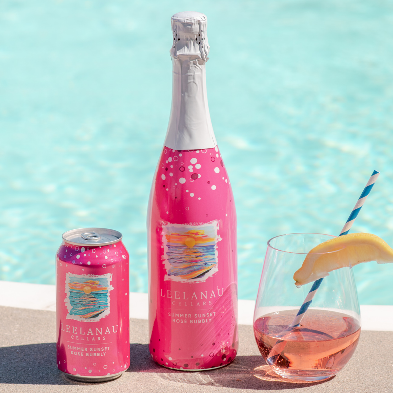 slide 2 of 5, Leelanau Cellars Summer Sunset Rose Bubbly, 750 ml