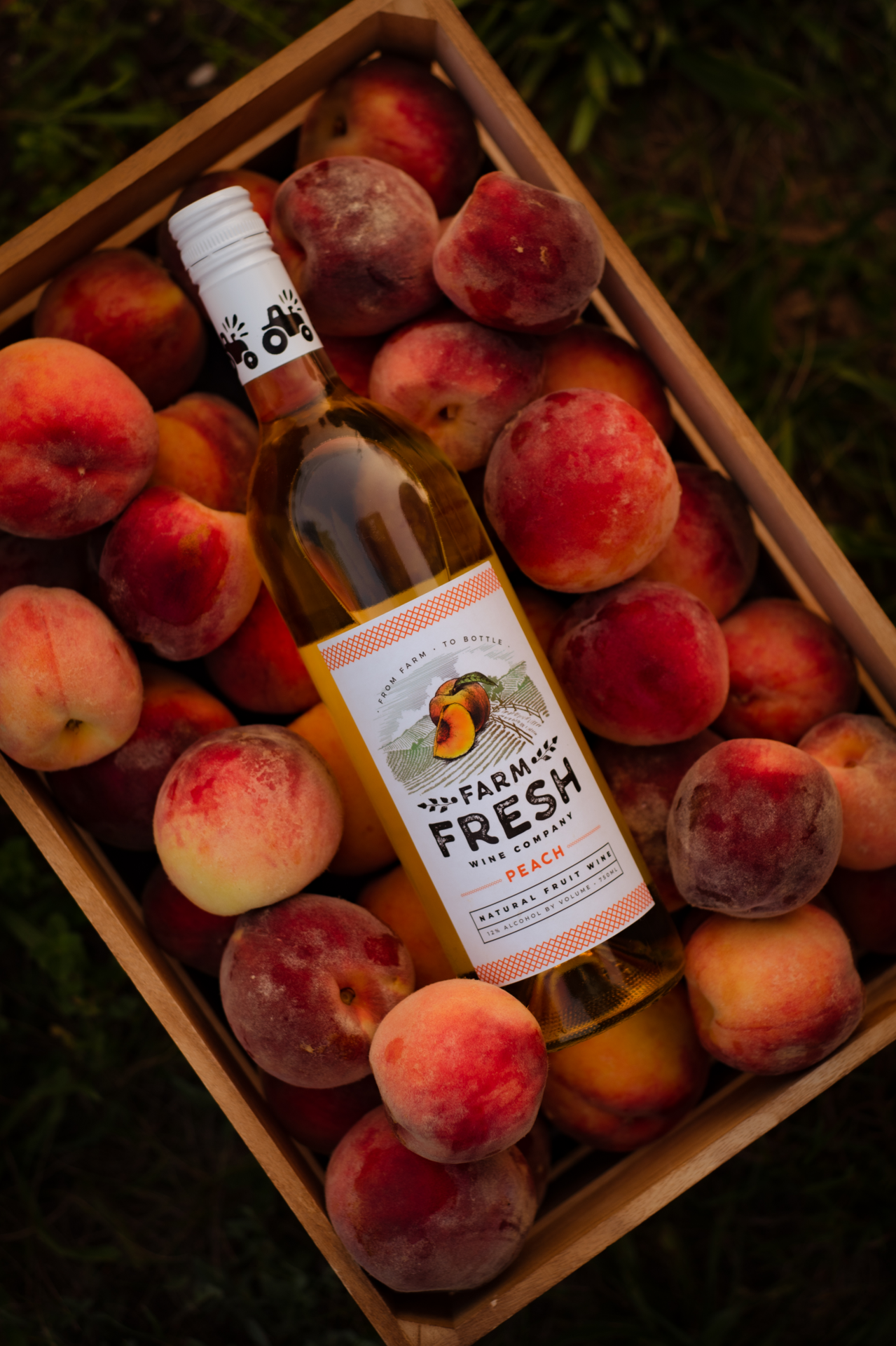 slide 3 of 4, Farm Fresh Peach Wine, 750 ml