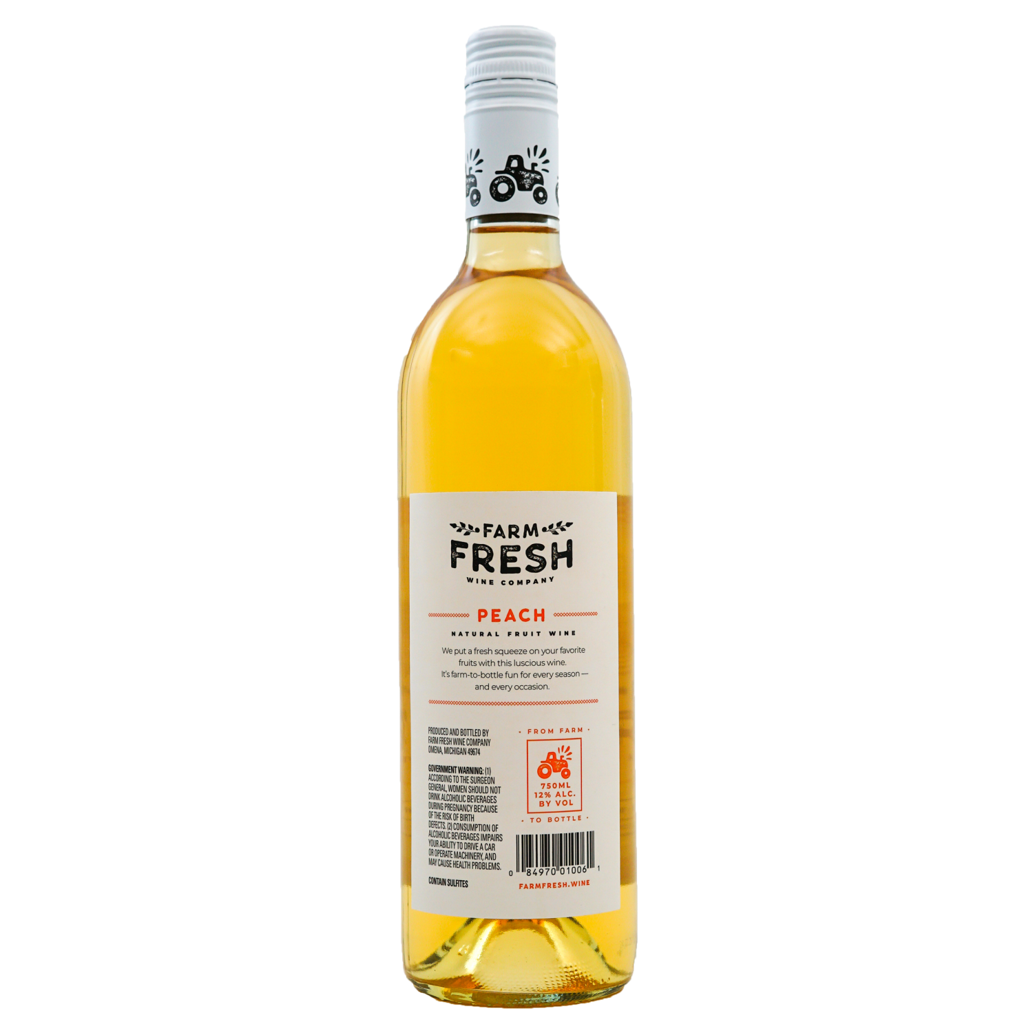 slide 4 of 4, Farm Fresh Peach Wine, 750 ml