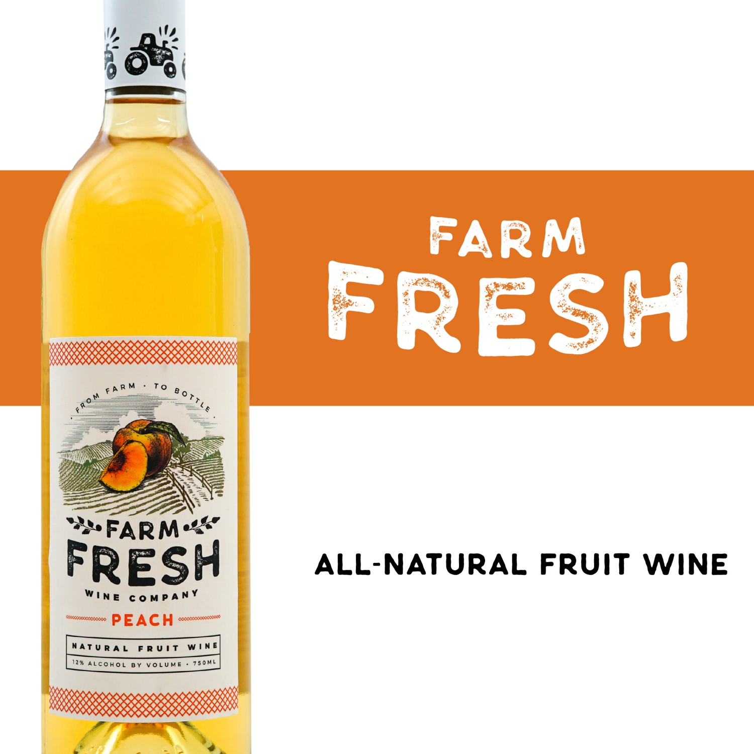 slide 1 of 4, Farm Fresh Peach Wine, 750 ml