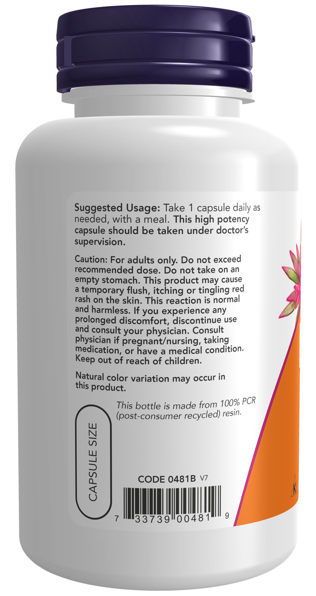 slide 2 of 4, NOW Niacin 500 mg - 100 Veg Capsules, 100 ct