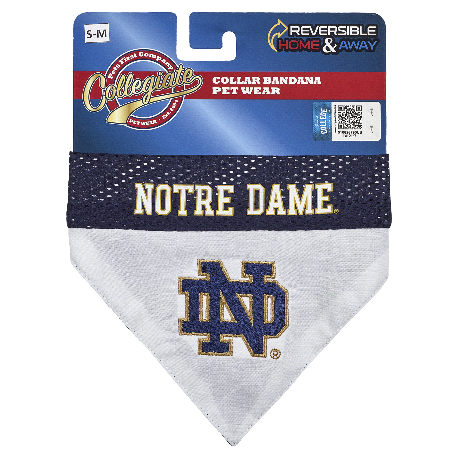 slide 1 of 1, Notre Dame Reversible Bandana S-M, Small/Medium