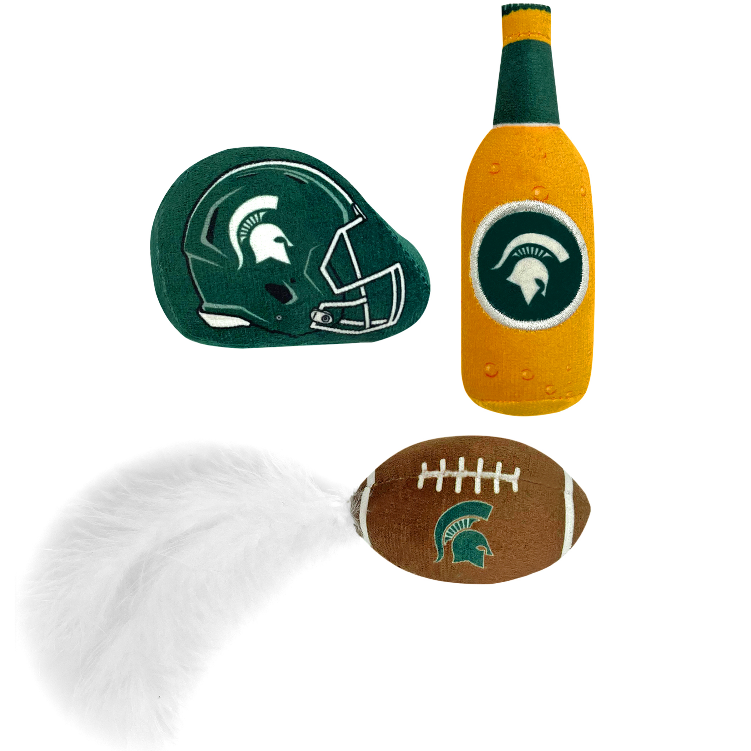 slide 2 of 2, Michigan State 3 Pc Cat Nip Toy Set, 3 ct