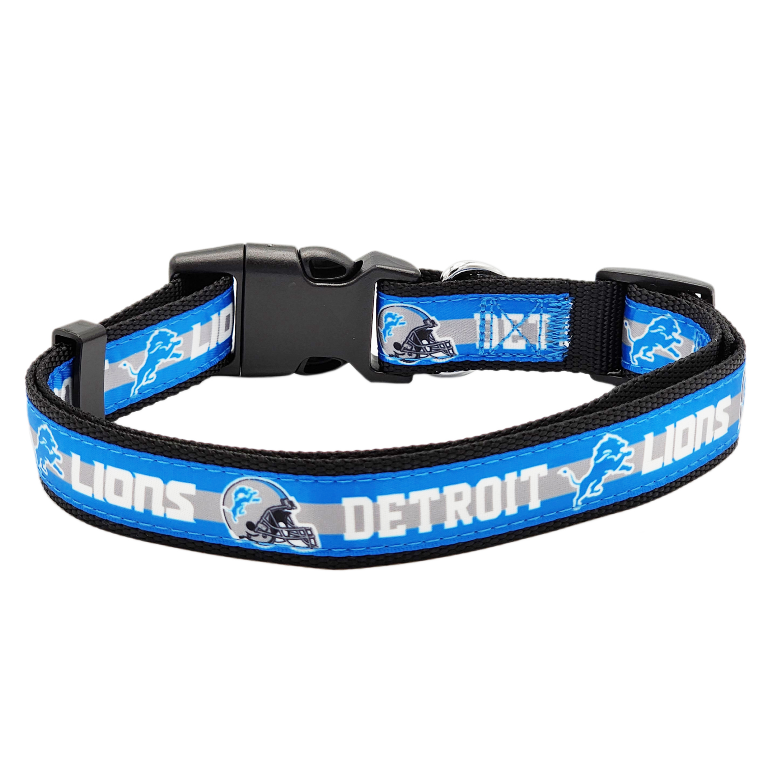 slide 2 of 2, Pets First Detroit Lions Satin Dog Collar Large, 1 ct