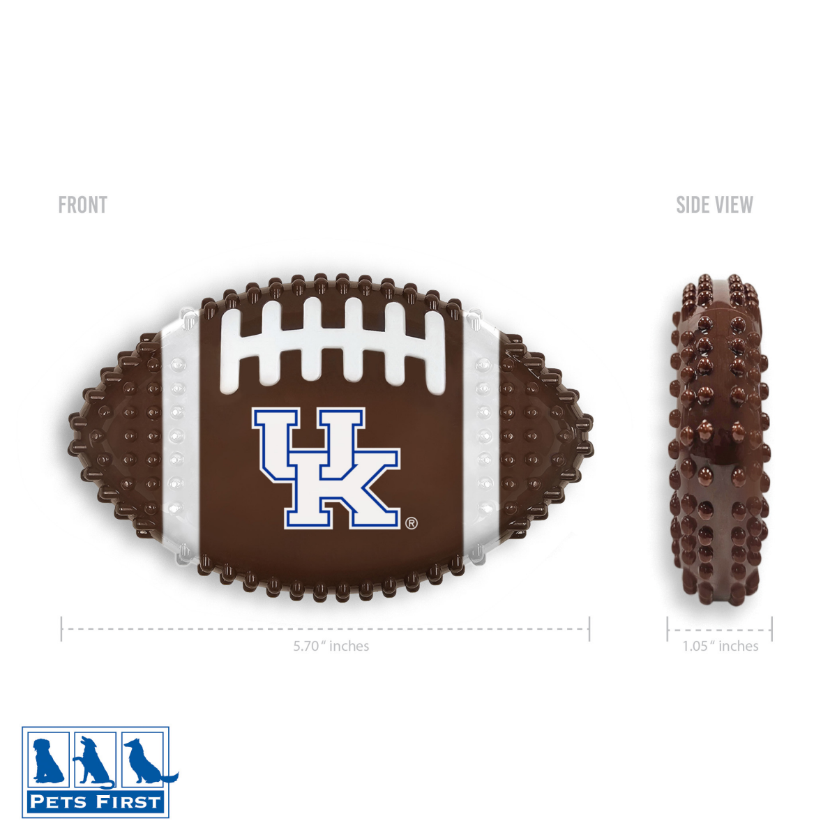 slide 2 of 2, Kentucky Hard Nylon Football Chew Toy, 1 ct