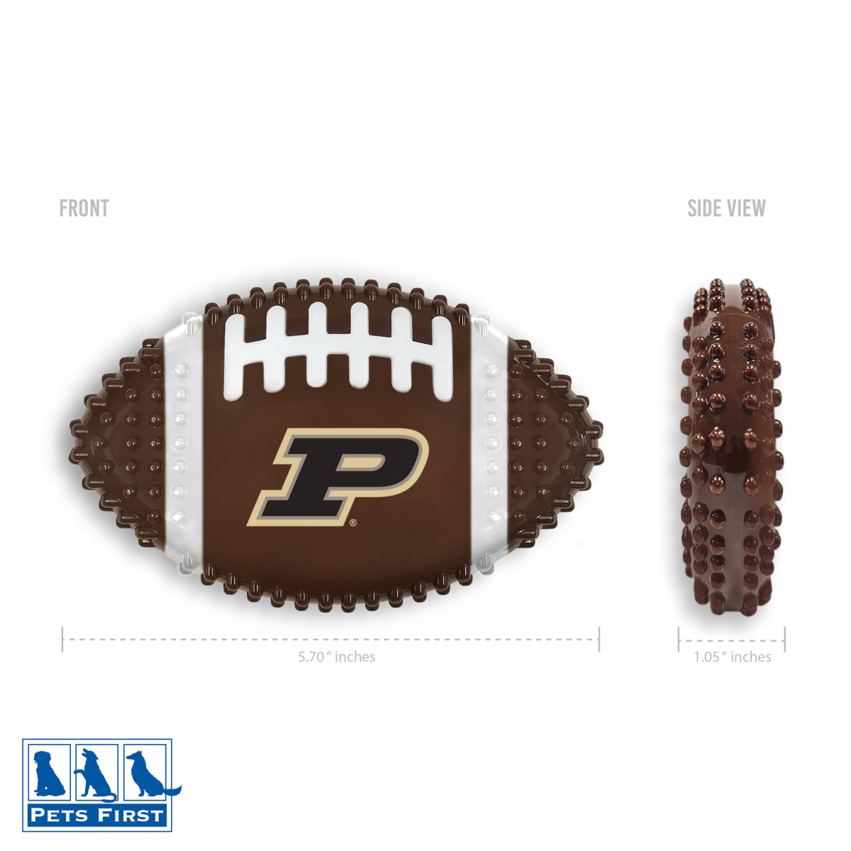 slide 2 of 2, Purdue Hard Nylon Football Chew Toy, 1 ct