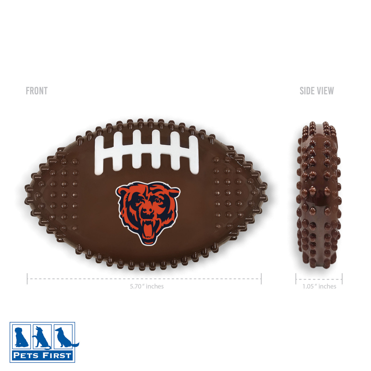 slide 2 of 2, Chicago Bears Hard Nylon Football Chew Toy, 1 ct