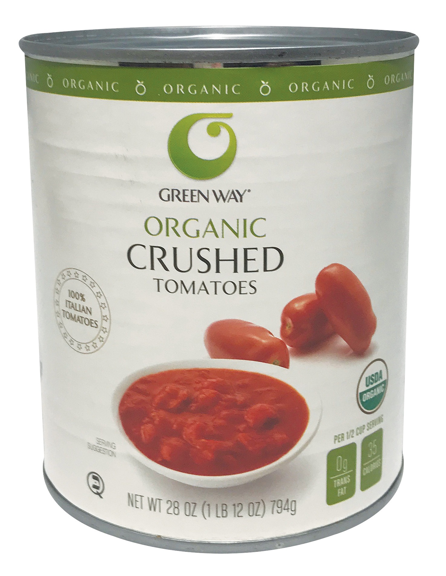 slide 1 of 1, Green Way Organic Crushed Tomatoes - Imported From Italy, 28 oz