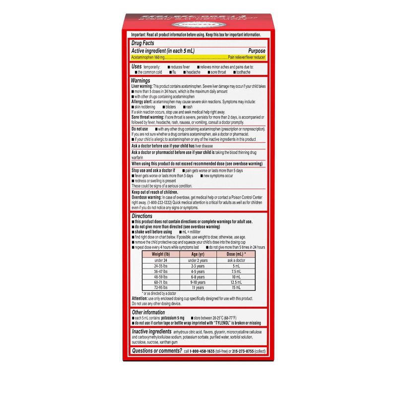 slide 2 of 11, Tylenol Children's Acetaminophen Dye-Free Pain Relieving Liquid - Cherry - 8 fl oz, 8 fl oz