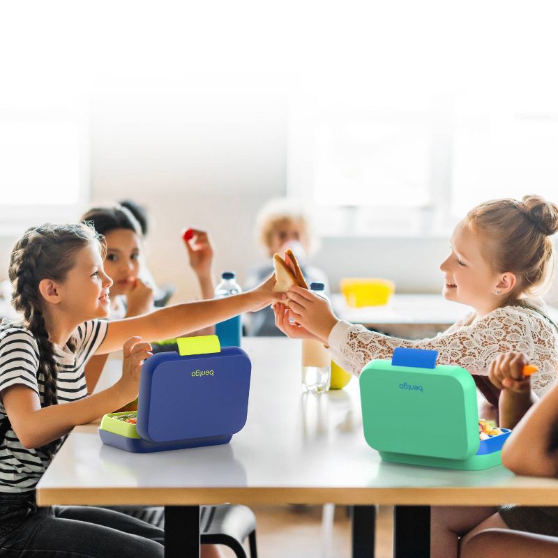 slide 4 of 7, Bentgo Pop Leakproof Bento-Style Lunch Box with Removable Divider-3.4 Cup - Navy Blue/Chartreuse, 1 ct