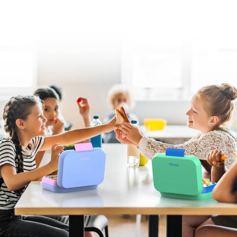 slide 4 of 7, Bentgo Pop Leakproof Bento-Style Lunch Box with Removable Divider-3.4 Cup - Periwinkle/Pink: Kids Lunchbox, BPA-Free, 1 ct