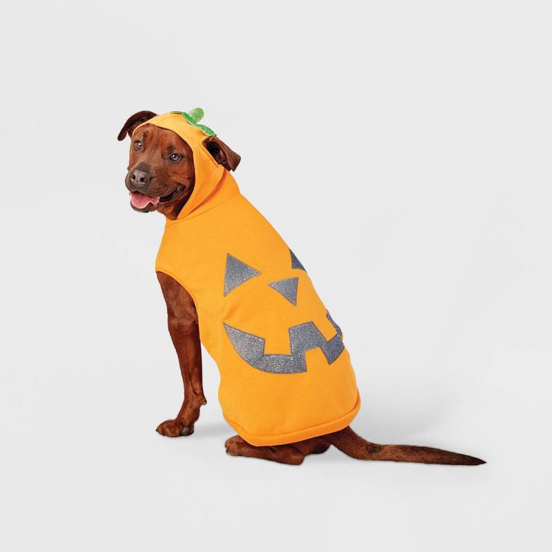 slide 1 of 6, Jack-O'-Lantern Pumpkin Reflective Halloween Hoodie Dog Costume - L - Boots & Barkley™, 1 ct