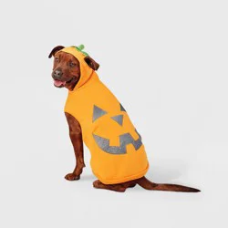 Jack-O'-Lantern Pumpkin Reflective Halloween Hoodie Dog Costume - M - Boots & Barkley™
