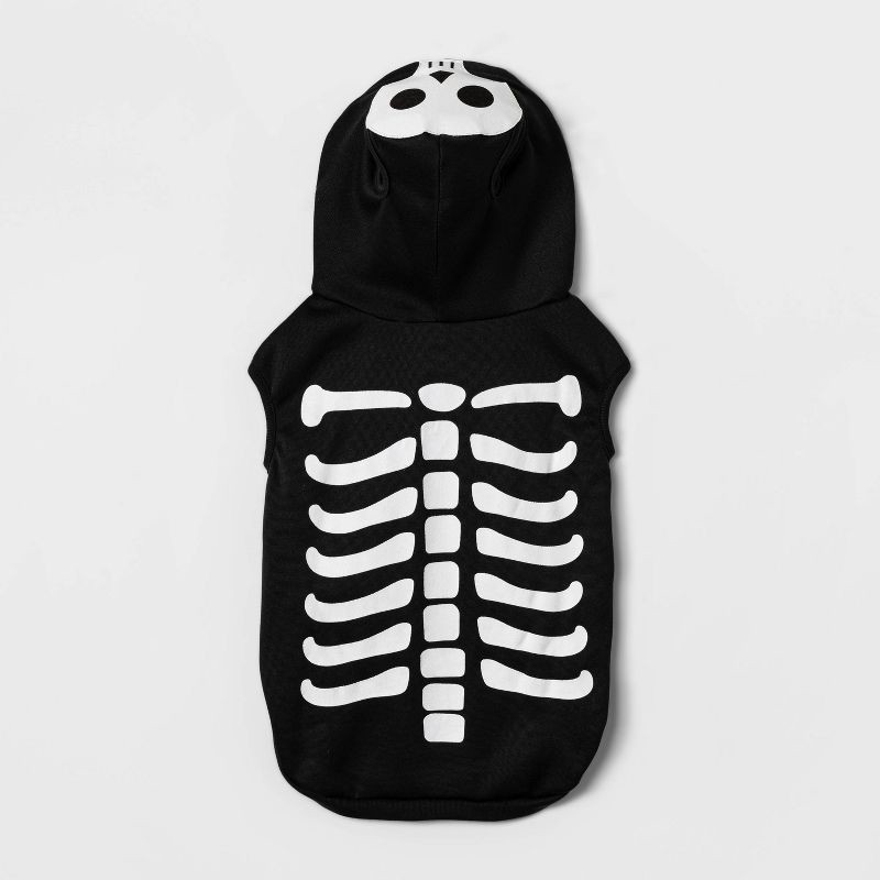 slide 2 of 7, Skeleton Glow Reflective Halloween Hoodie Dog Costume - XL - Boots & Barkley™, 1 ct
