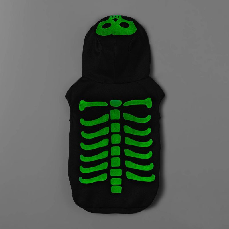 slide 3 of 7, Skeleton Glow Reflective Halloween Hoodie Dog Costume - XL - Boots & Barkley™, 1 ct