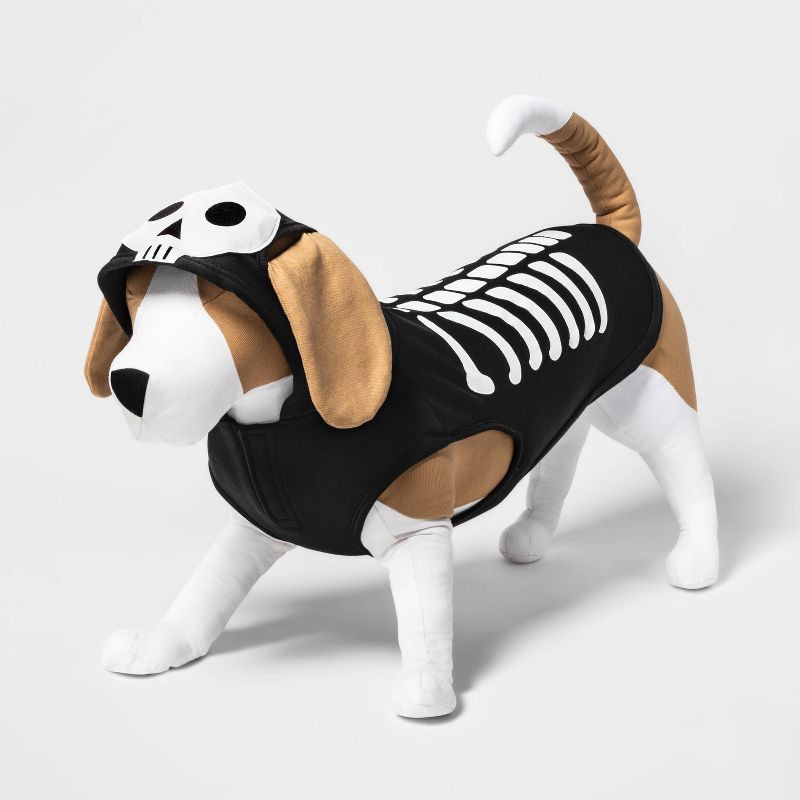 slide 5 of 7, Skeleton Glow Reflective Halloween Hoodie Dog Costume - XL - Boots & Barkley™, 1 ct