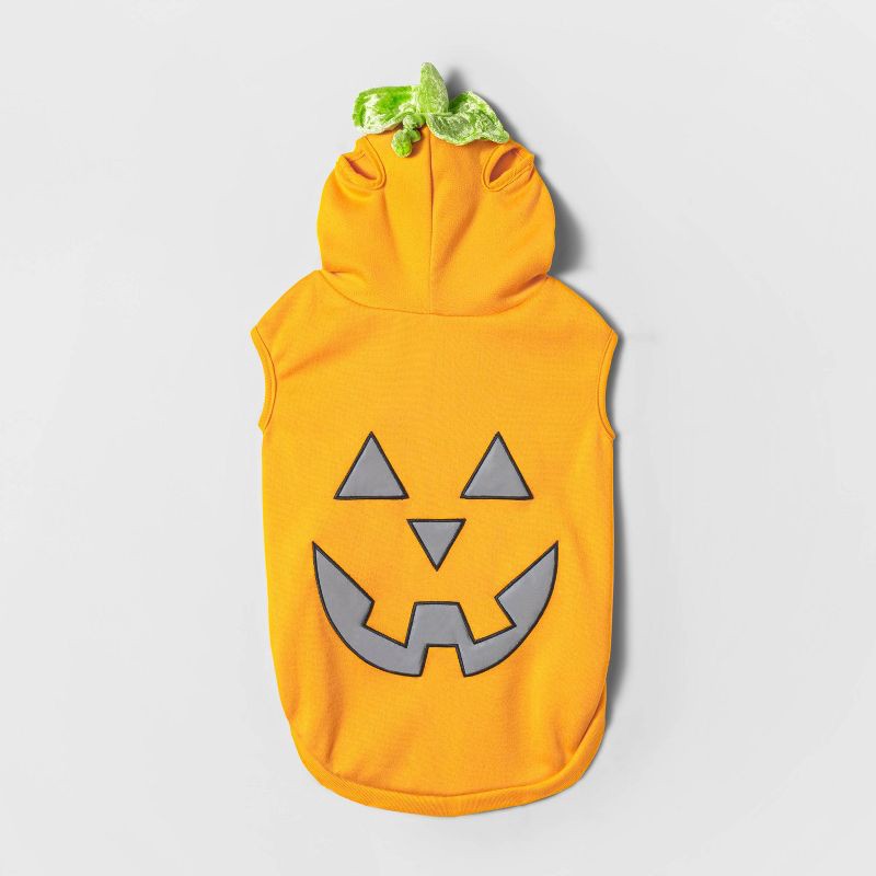 slide 2 of 6, Jack-O'-Lantern Pumpkin Reflective Halloween Hoodie Dog and Cat Costume - S - Boots & Barkley™, 1 ct