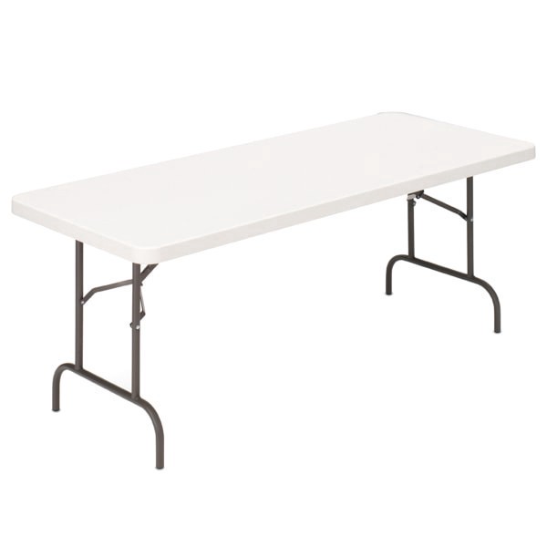 slide 3 of 3, Realspace® Molded Plastic Top Folding Table, 29""H x 96""W x 30""D, Gray Granite, 1 ct