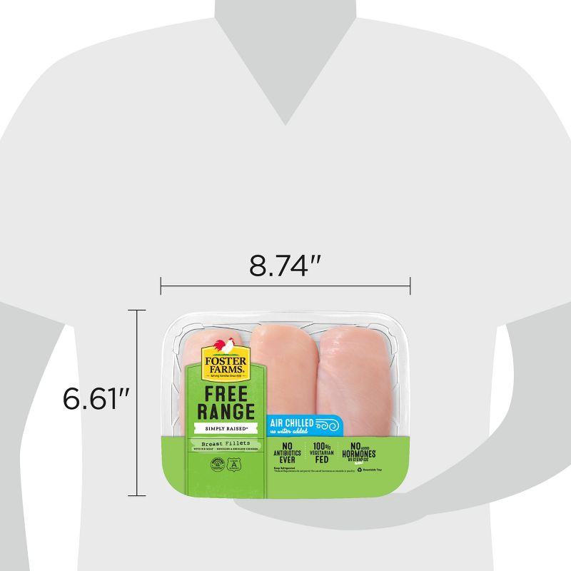 slide 9 of 10, Foster Farms No Antibiotics Ever Boneless Skinless Chicken Breasts - 1.25-2.5lbs - price per lb, per lb