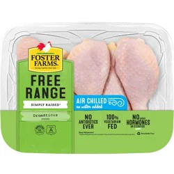 Foster Farms No Antibiotics Ever Chicken Drumsticks - 1.25-2.1lbs - price per lb