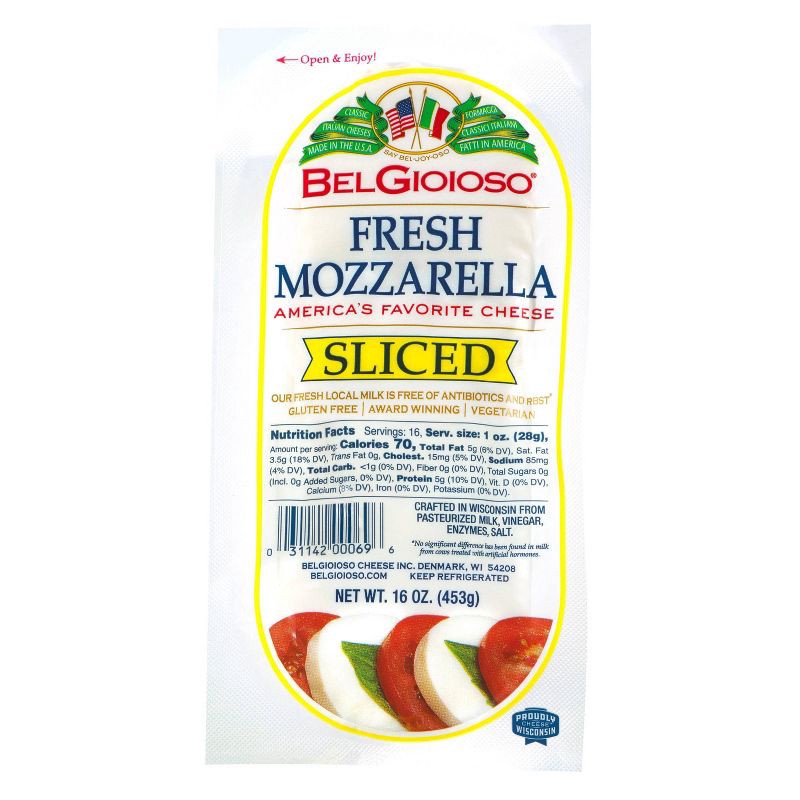 slide 1 of 3, BelGioioso Fresh Mozzarella Cheese Sliced Log - 16oz, 16 oz