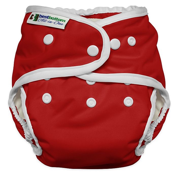 slide 1 of 5, Best Bottom Heavy Wetter One Size All-in-One Diaper - Very Cherry, 1 ct