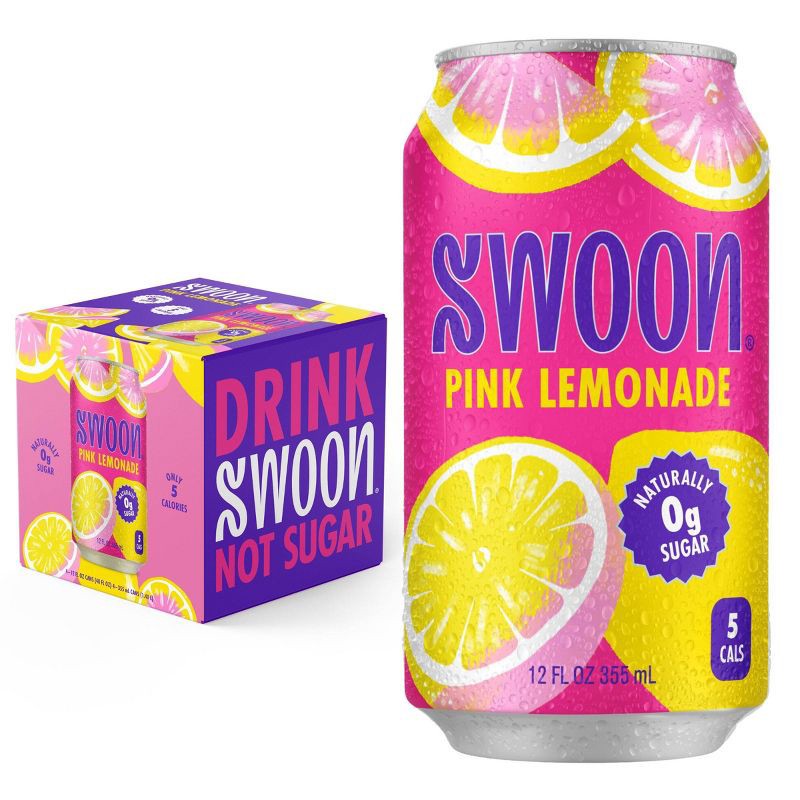 slide 1 of 5, Swoon Sugar Free Pink Lemonade - 4pk/12 fl oz Cans, 4 ct; 12 fl oz