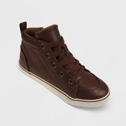 Boys' Florian Lace-Up Zipper Sneakers - Cat & Jack Cognac 5