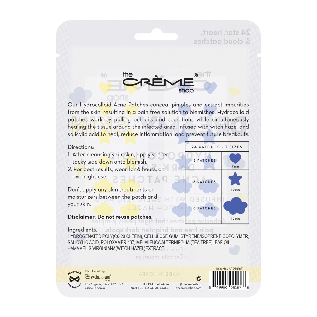 slide 2 of 3, The Crème Shop Dreamy Skin Hydrocolloid Dark Spot Acne Patches Infused with Salicylic Acid + Witch Hazel, 1 ct