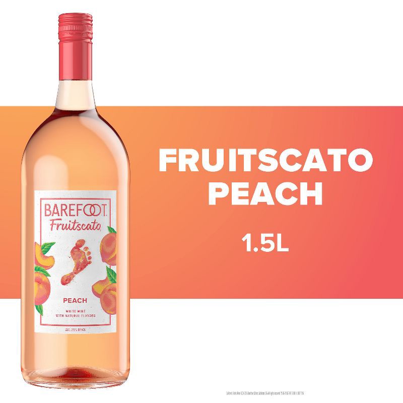 slide 2 of 7, Barefoot Fruitscato Peach - 1.5L Bottle, 1.5 liter