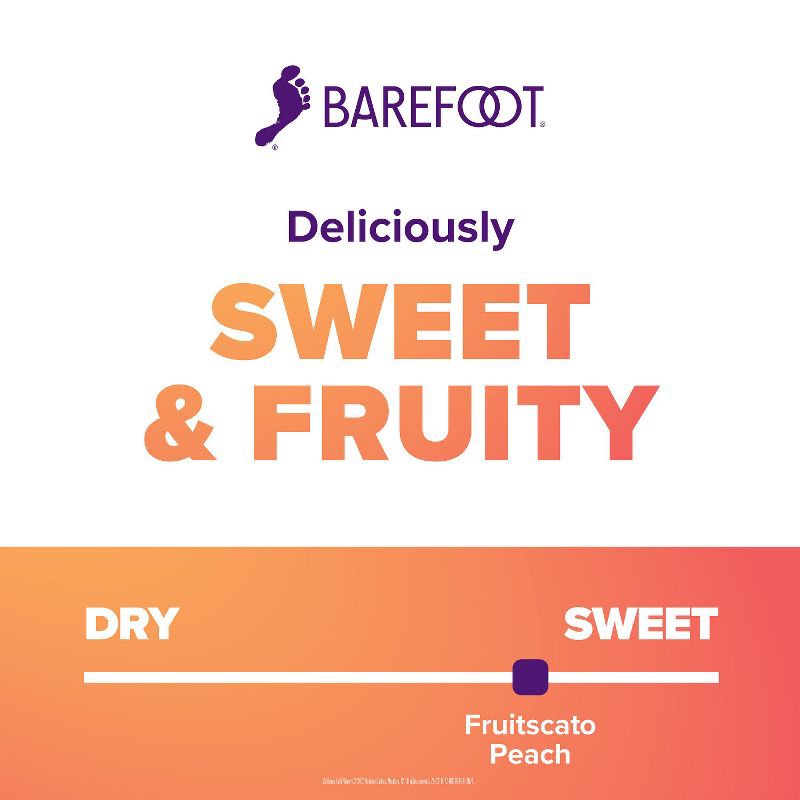 slide 3 of 7, Barefoot Fruitscato Peach - 1.5L Bottle, 1.5 liter