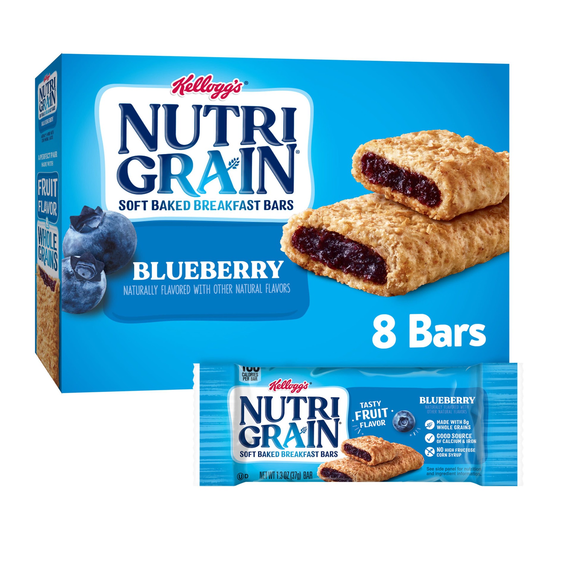 slide 1 of 1, Nutri-Grain Blueberry Soft Baked Breakfast Bars - 8ct/10.4oz,