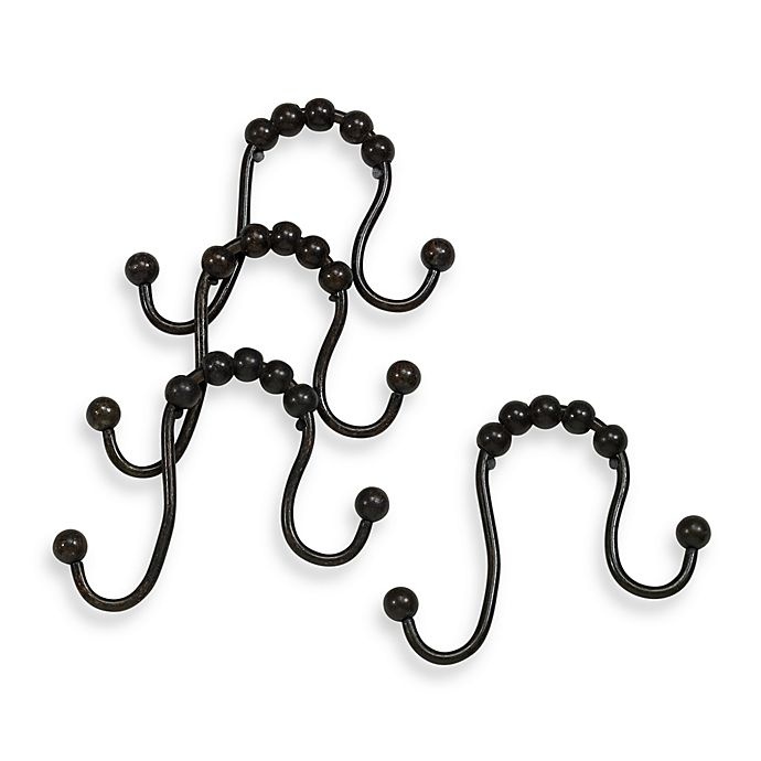 slide 1 of 1, Moen Double Shower Curtain Hooks - Old Rubbed Bronze, 12 ct