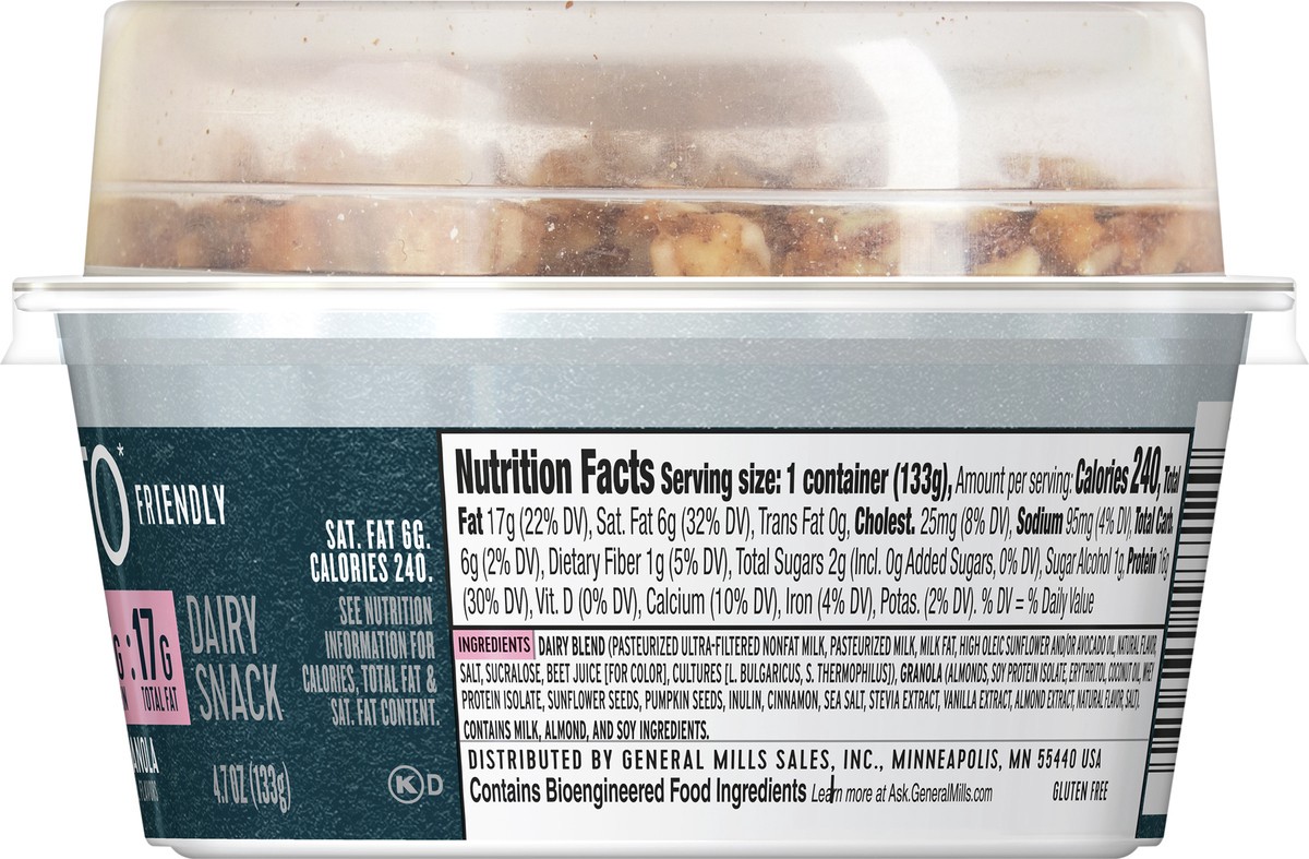 slide 7 of 9, :ratio Yogurt Cultured Dairy Snack, Strawberry With Granola, 2g Sugar, Keto Friendly, 4.7 oz, 4.7 oz