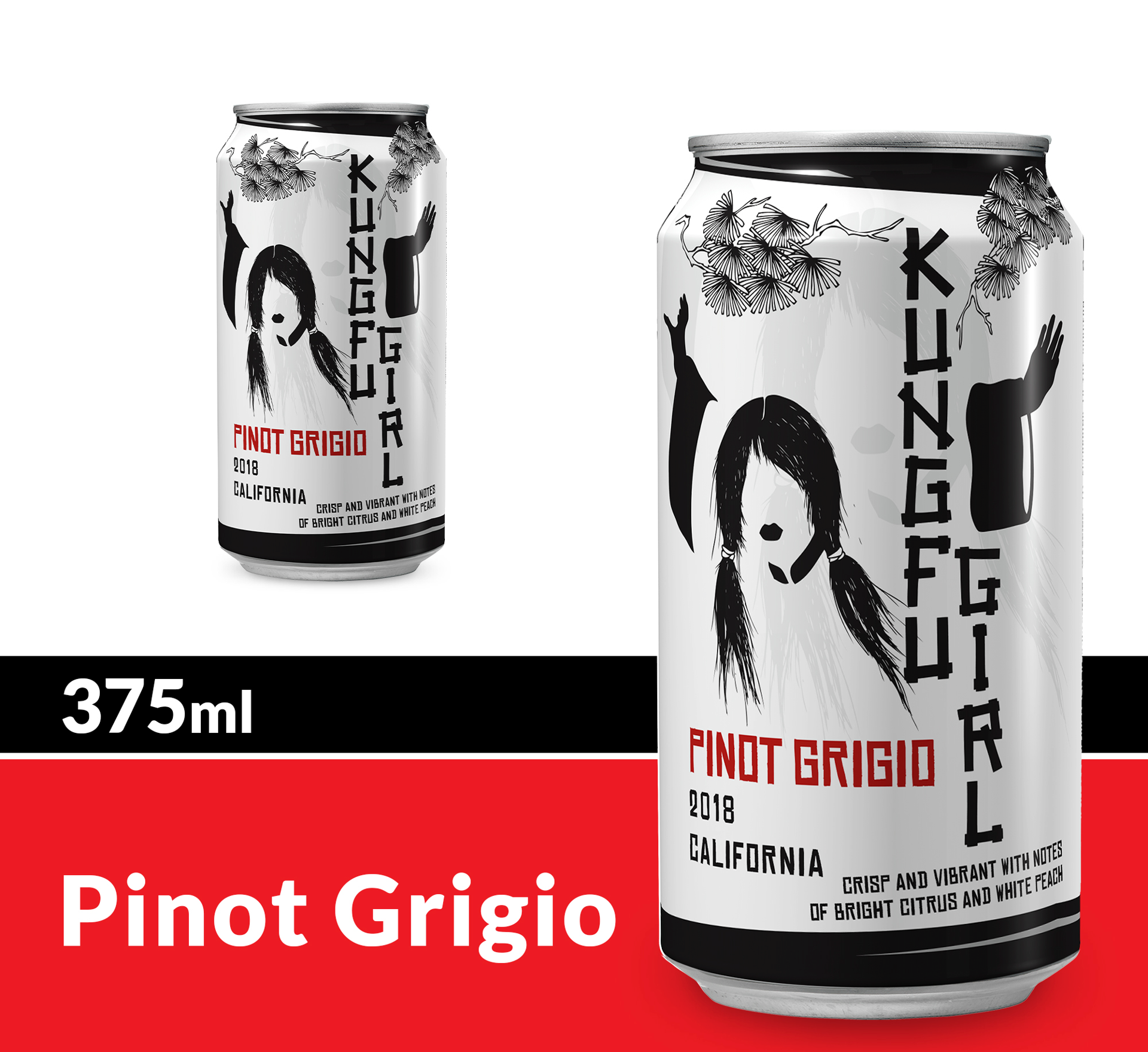 slide 2 of 2, Charles Smith Wines Kung Fu Girl Pinot Grigio White Wine by Charles Smith Wines, 375 mL Can, 12.68 fl oz