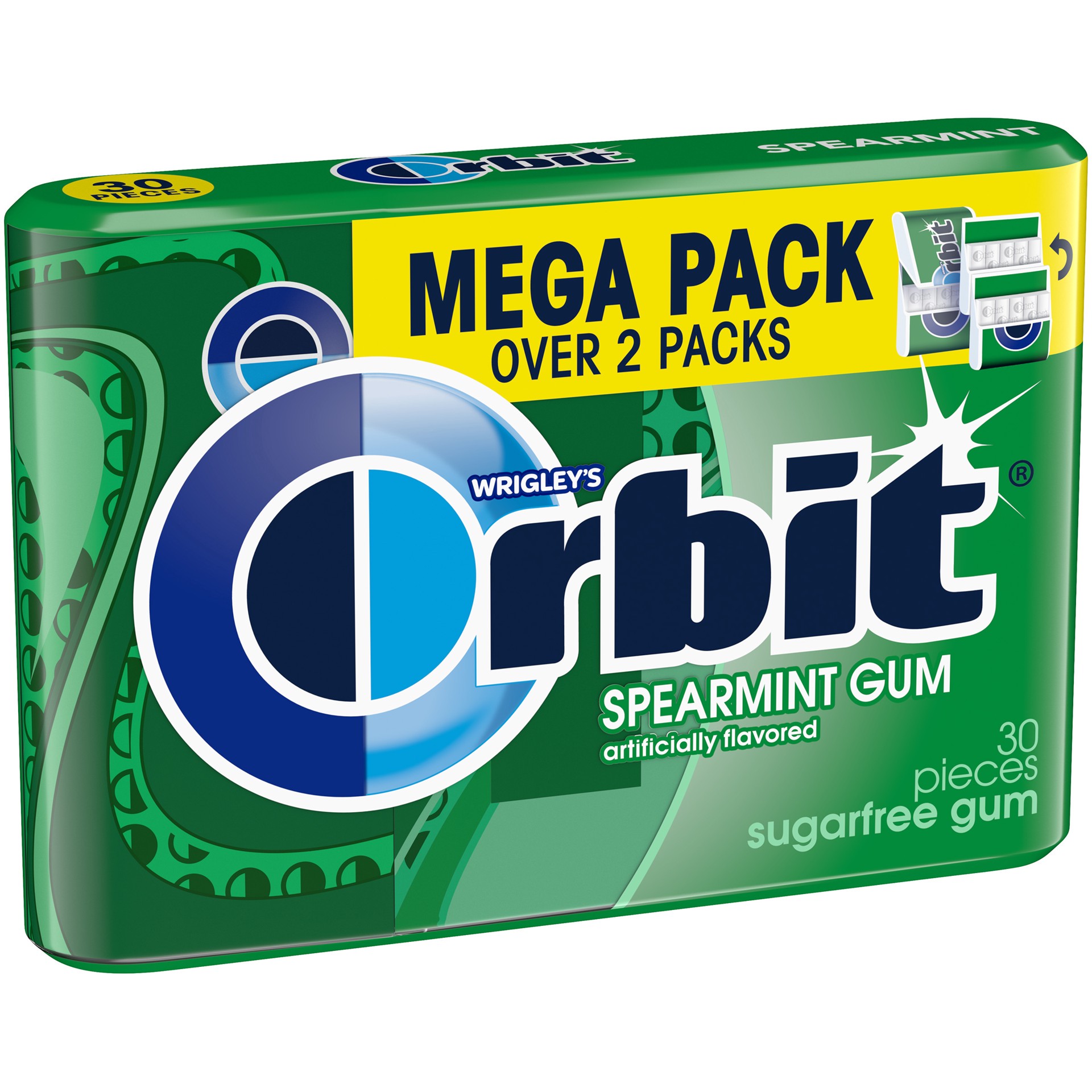 slide 1 of 8, ORBIT Gum Spearmint Sugar Free Chewing Gum Mega Pack, 30 Piece, 1 ct