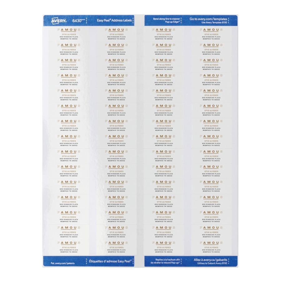 slide 2 of 9, Avery 2/3 x 1-3/4 Laser Easy Peel Address Labels - White, 1500 ct