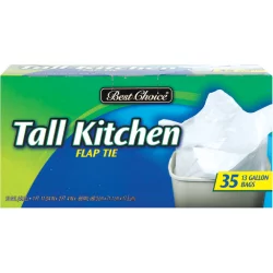 Best Choice Tall Kitchen Trash Bags Flap Tie