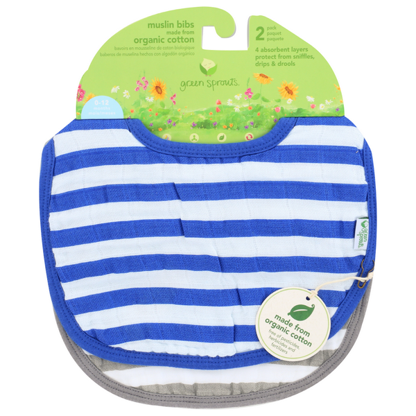 slide 1 of 1, Green Sprouts Organic Cotton Muslin Bib, 1 ct